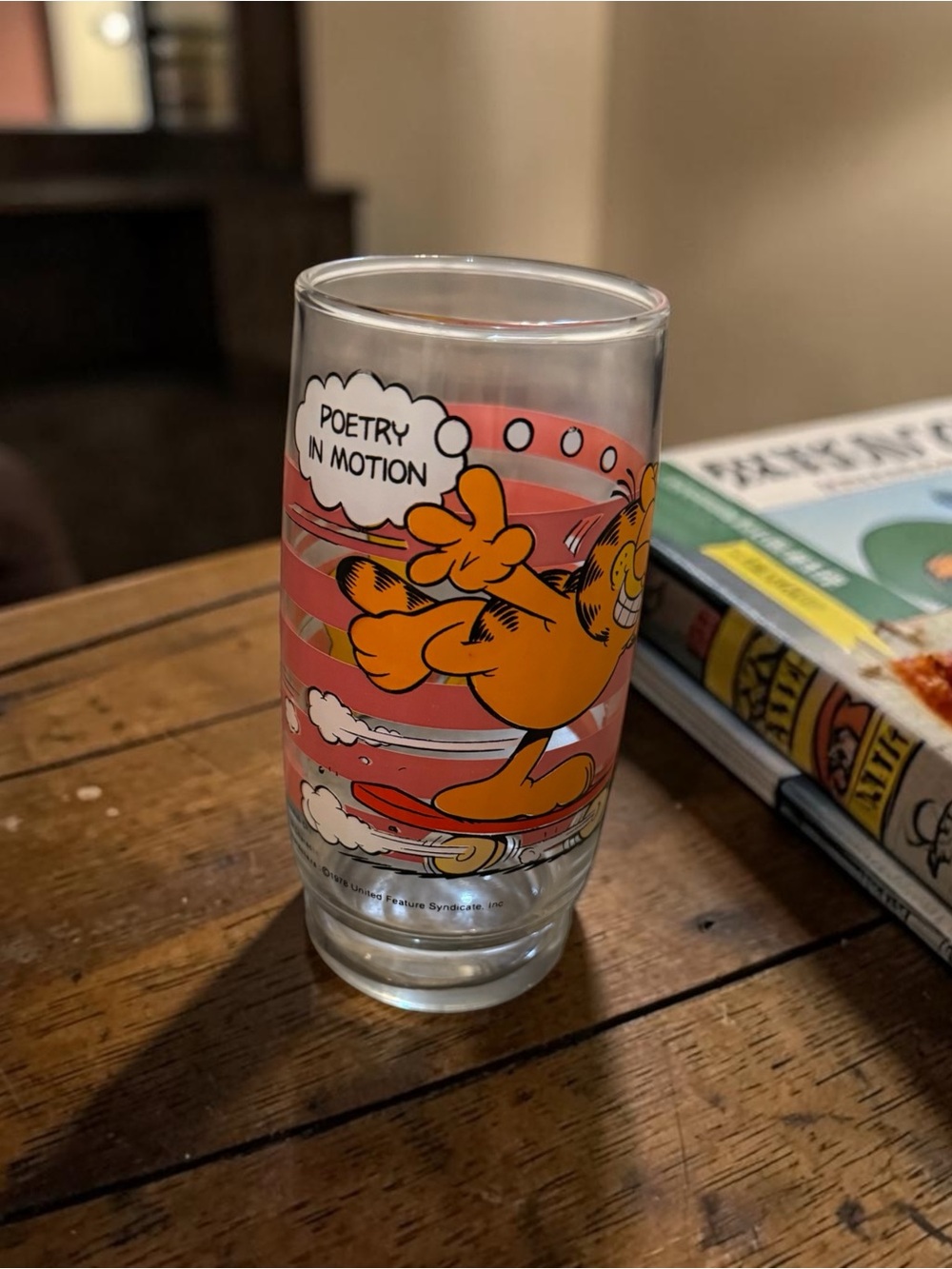 Vintage 1978 McDonalds Garfield's Poetry In Motion Glass